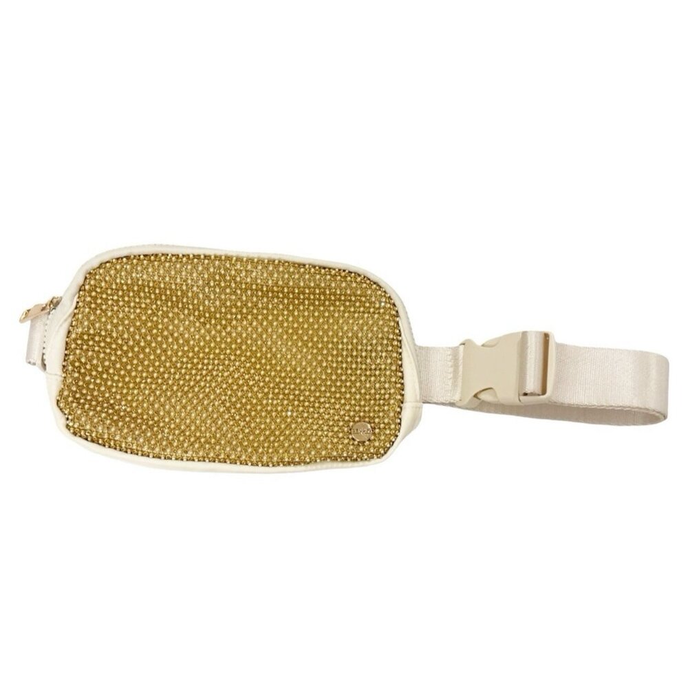 STUDIO NYC Gold/Ivory Waist Bag Adjustable Zip Closure